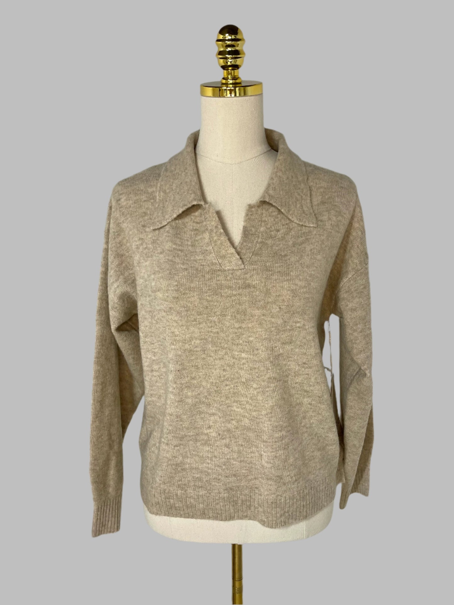 Khaki Polo Cardigan